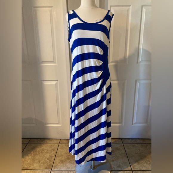 Dana Buchman Striped Maxi Dress - Women's Size 16 - Picture 2 of 9